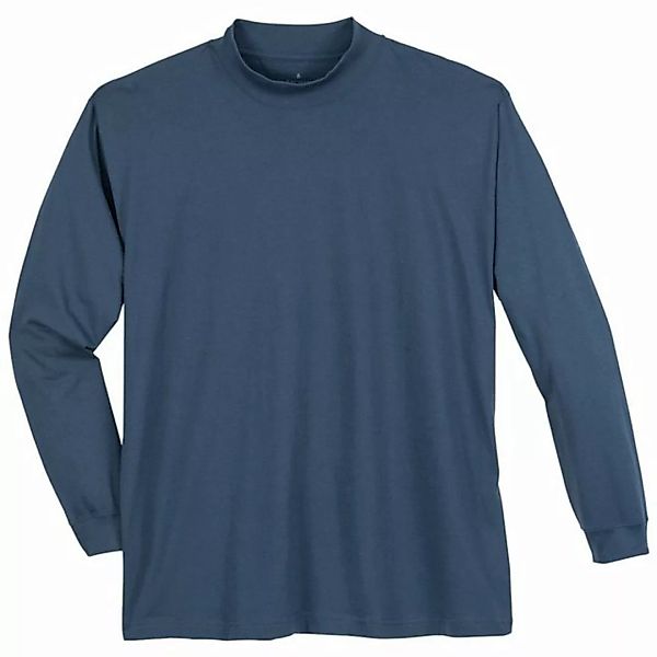 RAGMAN Poloshirt Große Größen Herren Stehkragen-Langarmshirt nachtblau Ragm günstig online kaufen