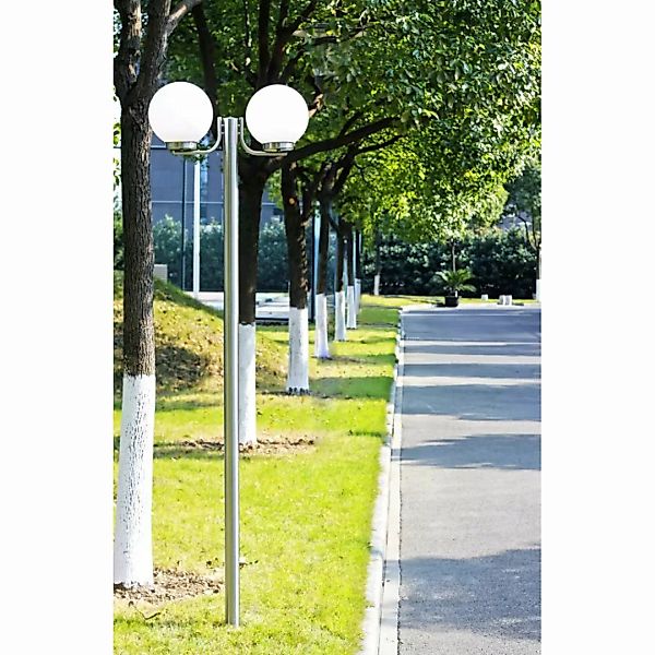 Gartenlampe Straßenlaterne 2 Flammig 220 Cm Edelstahl günstig online kaufen