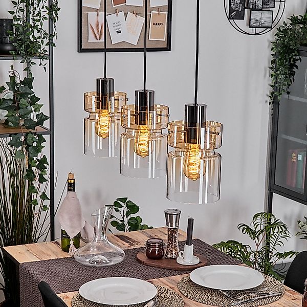 hofstein Hängeleuchte Hängelampe aus Metall/Glas in günstig online kaufen