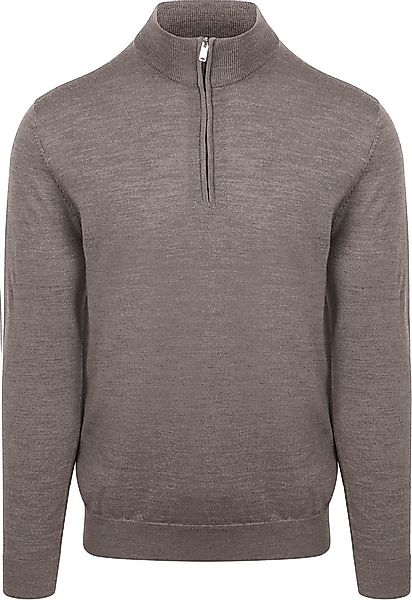 Profuomo Half Zip Pullover Merinowolle Taupe - Größe L günstig online kaufen