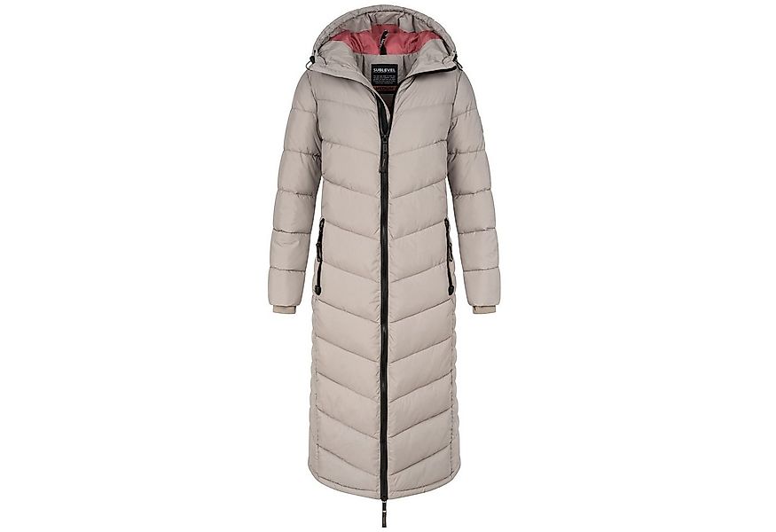 SUBLEVEL Steppjacke Damen Mantel mit Kapuze extra lange Winter Jacke Parka günstig online kaufen