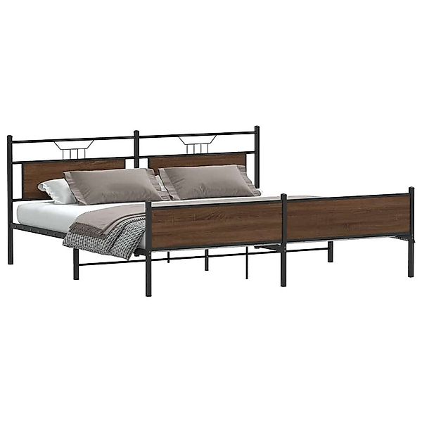 vidaXL Bett Metallbett ohne Matratze Braun günstig online kaufen