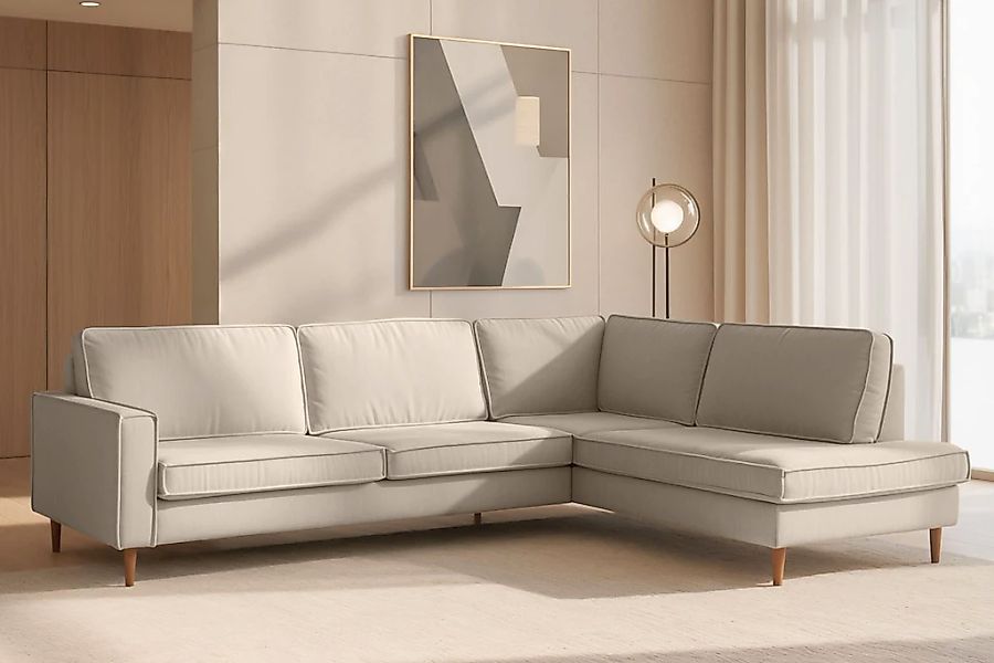 Home affaire Ecksofa "Pinto Skandi, 290 cm, Chenille, Struktur, Ottomane li günstig online kaufen