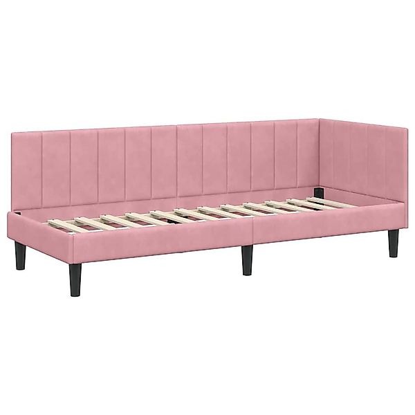 vidaXL Bett Eckbettgestell mit Kopfteil Rosa günstig online kaufen