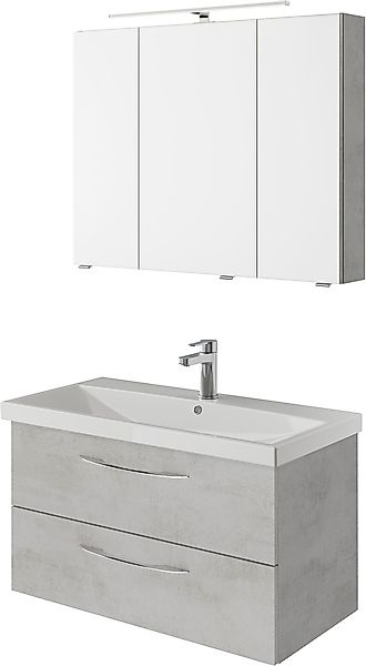 Saphir Badmöbel-Set »Serie 4035 2-teilig, Keramikwaschtisch mit LED-Spiegel günstig online kaufen