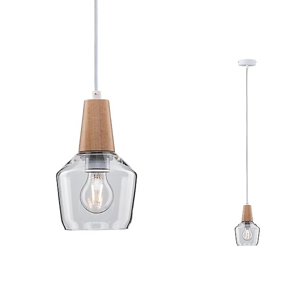 Paulmann "Neordic Pendelleuchte Ylvie E27 max. 20W Holz/Klar dimmbar Holz/G günstig online kaufen