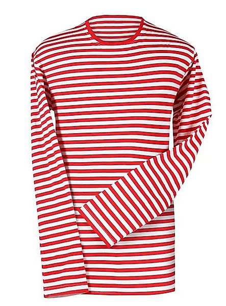 thetru Kostüm Ringelshirt lang rot-weiß Karnevalskostüm Herren, Rot-weiß ge günstig online kaufen