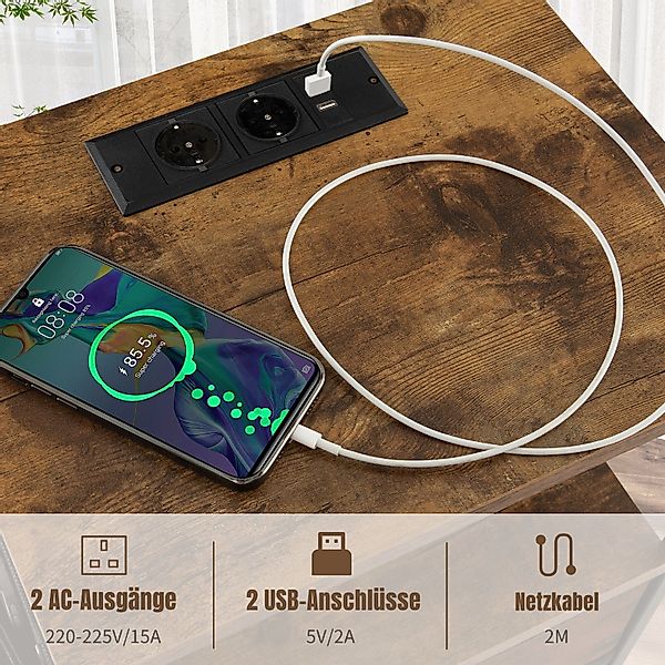 COSTWAY Nachttisch (2-St), mit Ladestation, USB-Anschlüsse&Schubladen, günstig online kaufen