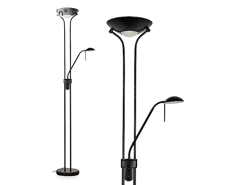 hofstein Stehlampe moderne Bodenlampe aus Metall/Glas in Schwarz/Weiß, LED günstig online kaufen