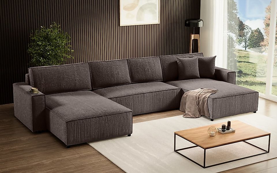Beautysofa Ecksofa U-Form Parys, mit Schlaffunktion, günstig online kaufen