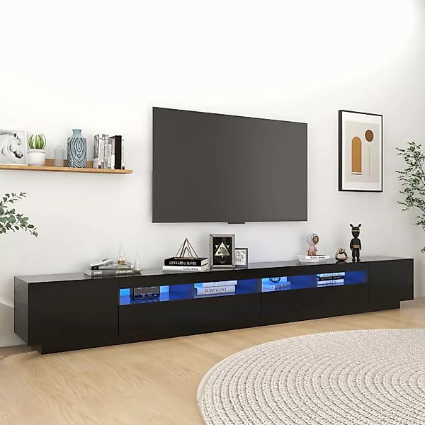 Tv-schrank Mit Led-leuchten Schwarz 300x35x40 Cm günstig online kaufen