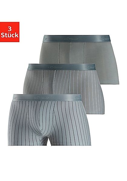 s.Oliver Boxer Boxershorts für Herren (Packung, 3-St) in Streifen und Uni a günstig online kaufen