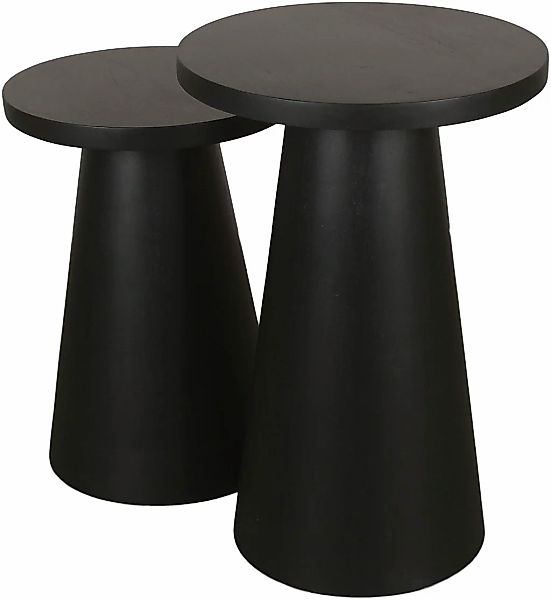 byLIVING Beistelltisch "Cone" Set, aus Massivholz in schwarz oder white was günstig online kaufen