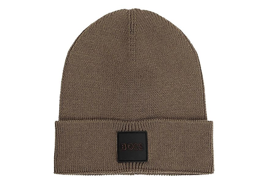BOSS Strickmütze Foxxy_R_Hat mit aufgenähtem Logo günstig online kaufen