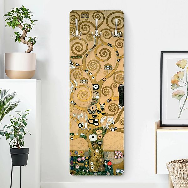 Wandgarderobe Holzpaneel Abstrakt Gustav Klimt - Der Lebensbaum günstig online kaufen