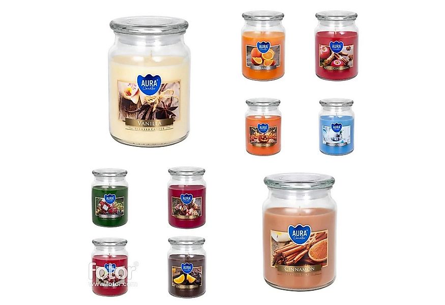 BISPOL Duftkerze XL Größe im Glas mit Deckel 500g Brenndauer 100h Tischdeko günstig online kaufen