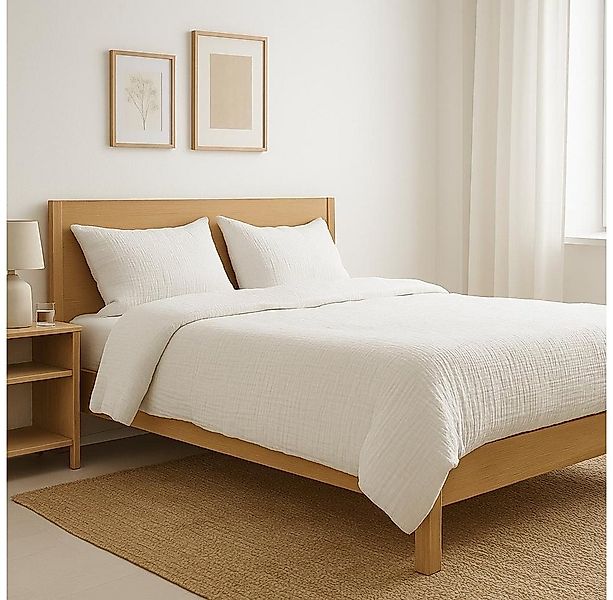 Sandiik Bettwäsche Musselin Bettwäsche in Weiß mit Reißverschluss, aus 100% günstig online kaufen