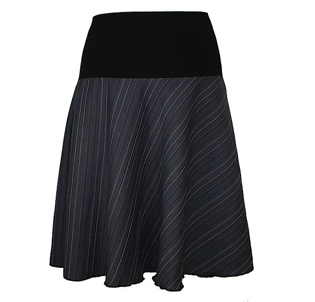 dunkle design A-Linien-Rock 57cm Grau Schwarz günstig online kaufen