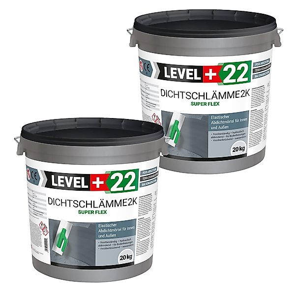Level+ Dichtstoff Dichtschlämme Abdichtmörtel 2K Flex günstig online kaufen