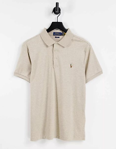 Polo Ralph Lauren – Jersey-Polohemd aus Pima-Stoff mit buntem Polospieler-L günstig online kaufen