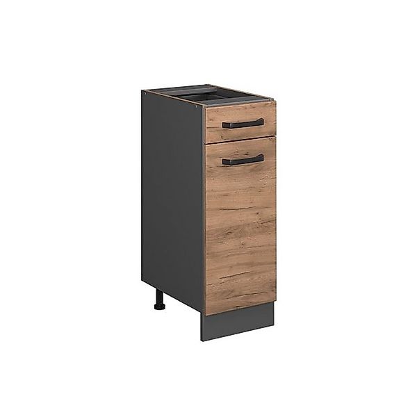 Vicco Küchenunterschrank R-Line Goldkraft Eiche/Anthrazit 30 cm ohne Arbeit günstig online kaufen