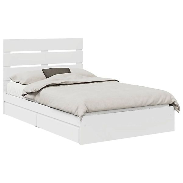 vidaXL Stauraumbett mit Kopfteil Weiß 135 x 190 cm Holzwerkstoff 3411903 günstig online kaufen