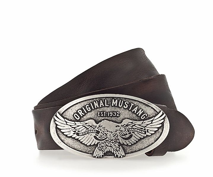 MUSTANG Koppelgürtel Vintag-Schließe mit Adler, 4 cm, Used-Look günstig online kaufen