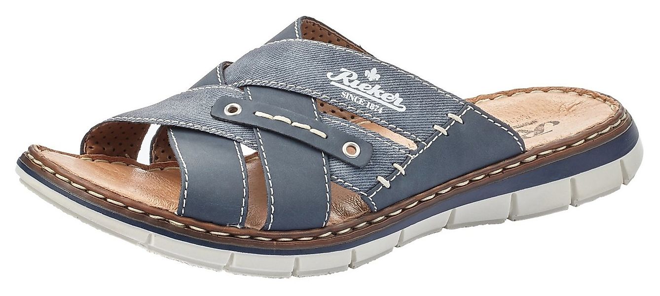 Rieker Pantolette, Sommerschuh, Schlappen, Poolslides, mit Leder-Innensohle günstig online kaufen