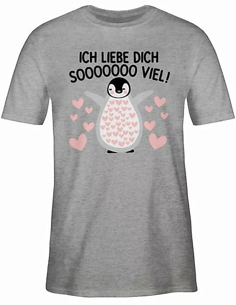 Shirtracer T-Shirt Ich liebe dich SOOOO viel Pinguin - Valentinstag so viel günstig online kaufen
