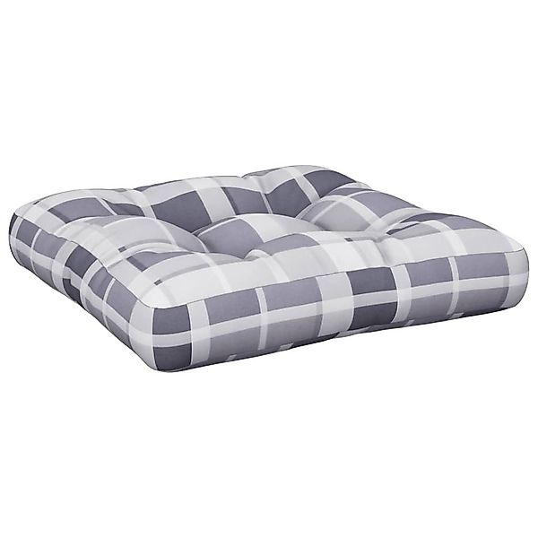 vidaXL Sitzauflage Palettenkissen Grau Karomuster 50x50x12 günstig online kaufen