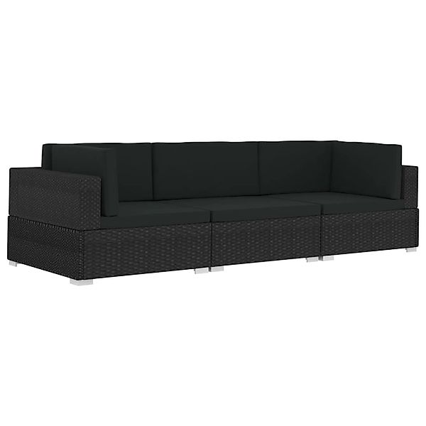 vidaXL Gartenlounge-Set 3-tlg. Garten-Sofagarnitur mit Auflagen günstig online kaufen