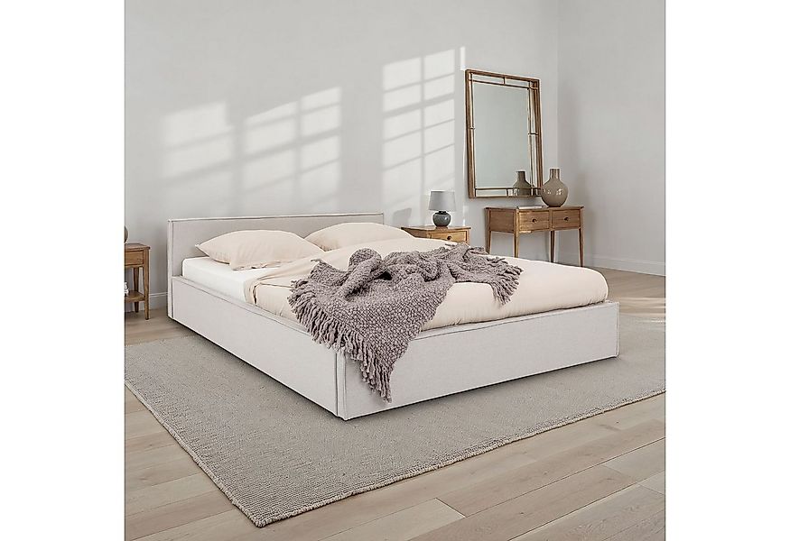 IDIMEX Polsterbett PESARO, Doppelbett 160x200 cm mit Lattenrost Leinen Opti günstig online kaufen