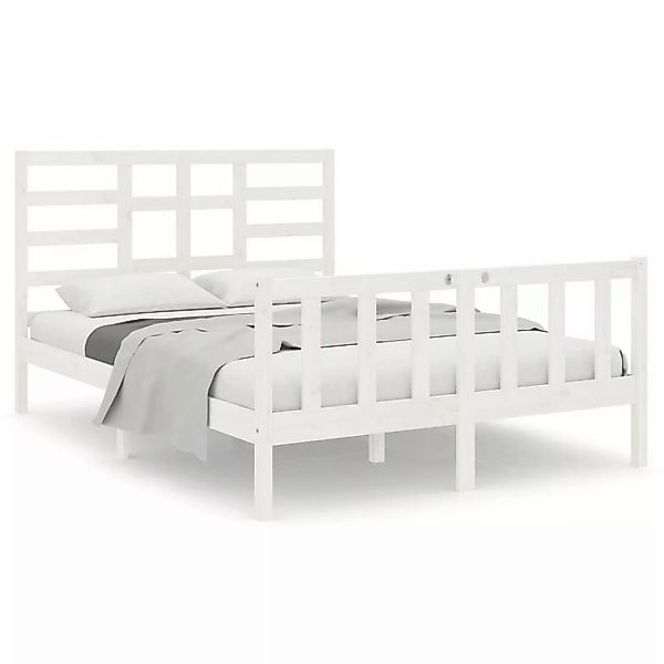 Vidaxl Massivholzbett Weiß 140x190 Cm günstig online kaufen