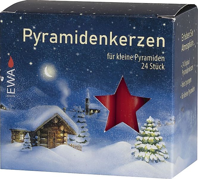 Saico GmbH Seiffen Adventskerze Pyramidenkerzen Rot 24 Stück BxHxT 1,4x7,4x günstig online kaufen