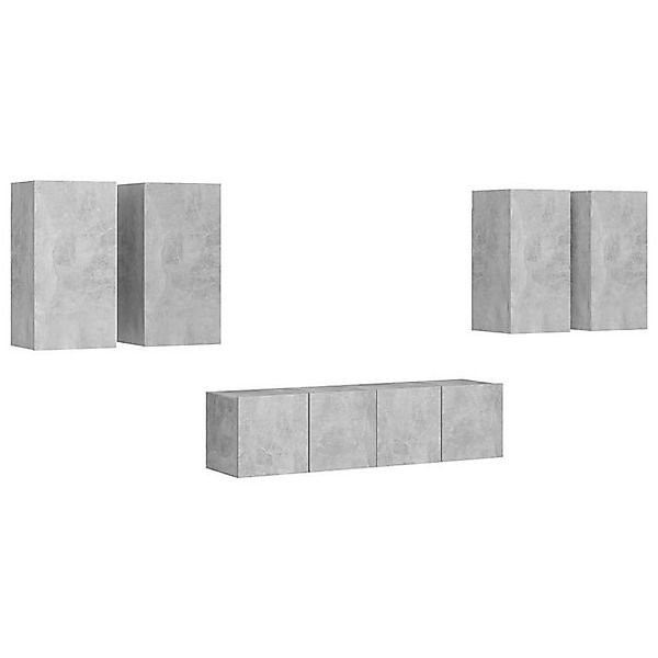 furnicato TV-Schrank 6-tlg. TV-Schrank-Set Betongrau Holzwerkstoff (1-St) günstig online kaufen