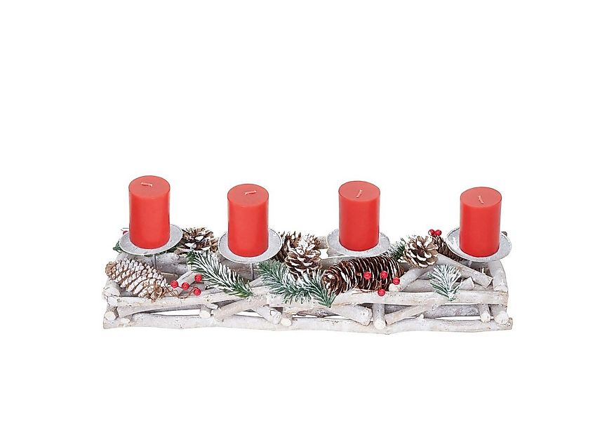 MCW Adventskranz T867, Mit 4 Kerzenhaltern, Aufwendig geschmückt günstig online kaufen