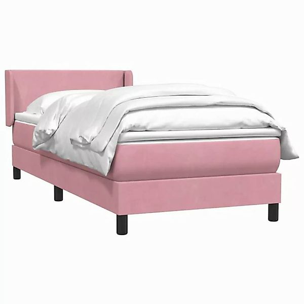 vidaXL Bett Boxspringbett mit Matratze Rosa 80x220 cm Samt günstig online kaufen