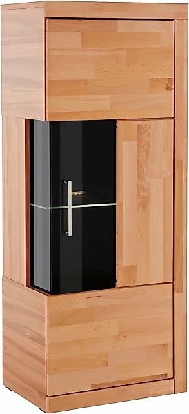 Home affaire Vitrine "Ribe,125cm hoch,35 cm tief,4 Fächer,1Glasboden variab günstig online kaufen