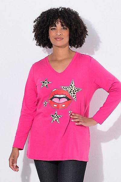 Angel of Style T-Shirt T-Shirt Komfort Fit Kussmund-Motiv Langarm günstig online kaufen