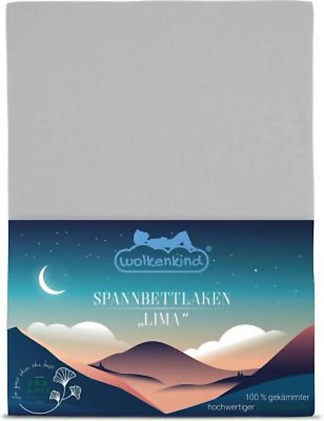 wolkenkind® Spannbettlaken aus Bio-Baumwolle LIMA Bettlaken hellgrau Gr. 60 günstig online kaufen