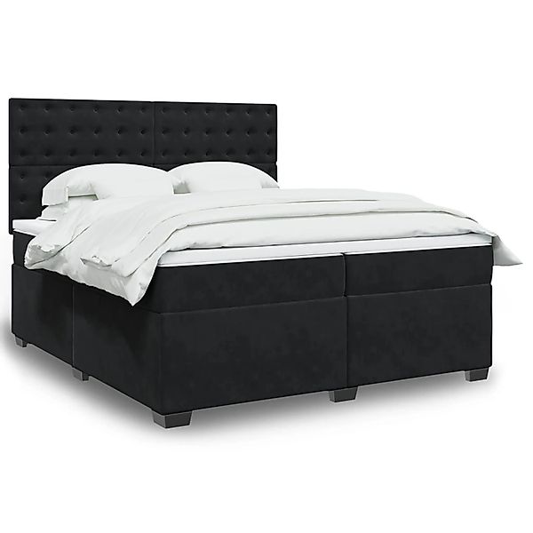 vidaXL Boxspringbett mit Matratze Schwarz 200x200 cm Samt 3293316 günstig online kaufen