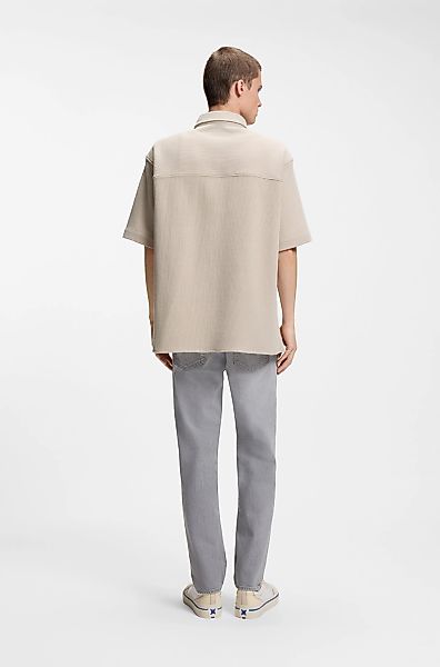 HUGO Blue Kurzarmhemd "Ebaffino" mit Waffelstruktur, Relaxed Fit günstig online kaufen