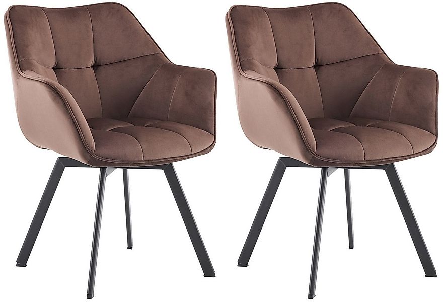 CLP Esszimmerstuhl Jordi (2er Set, 2 St), Metallgestell drehbar, bis 150 kg günstig online kaufen