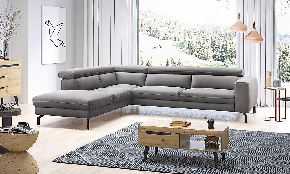Places of Style Ecksofa »Olanta, modern und bequem, Breite 305cm, Fuß 16cm günstig online kaufen