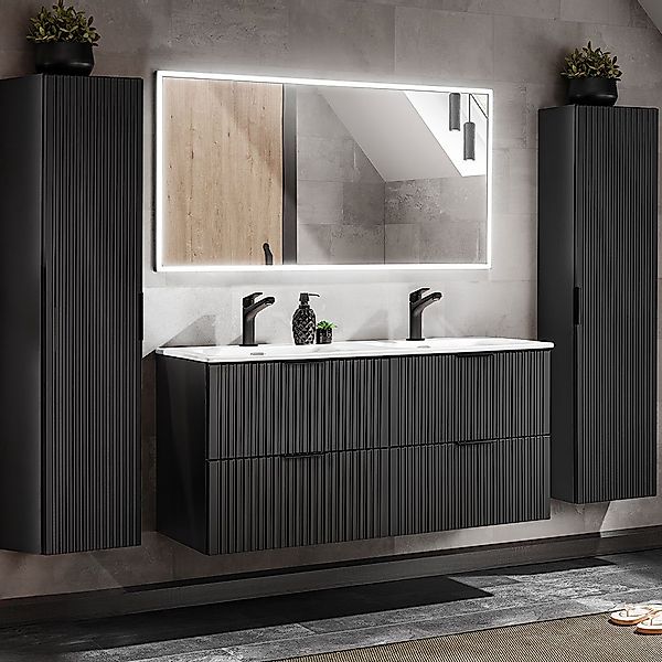 Lomadox Badmöbel-Set ADELAIDE-56-BLACK, (Spar-Set, 4-St), mit günstig online kaufen