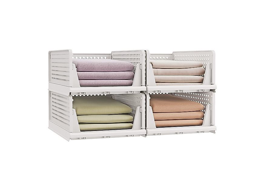 SONGMICS Aufbewahrungskorb (4 St), Schrank-Organizer klappbar, stapelbar, a günstig online kaufen