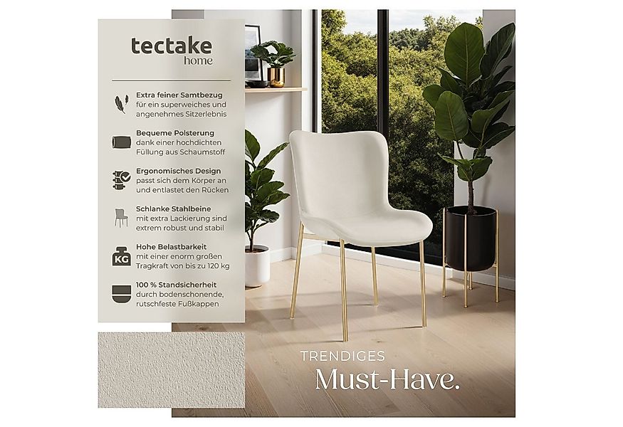 tectake Esszimmerstuhl Polsterstuhl Tessa (Set, 2 St), Hohe Lehnen und bequ günstig online kaufen