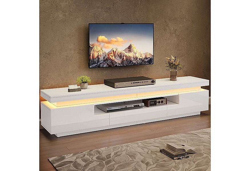 HAUSS SPOLE Lowboard mit Schublade,Hochglanz-TV-Schrank TV-Regal mit halbof günstig online kaufen