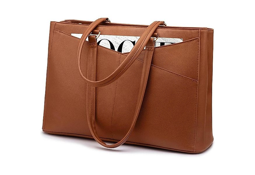 LuxusKollektion Laptoptasche Laptop Handtasche Damen 15,6 Zoll Braun Lehrer günstig online kaufen