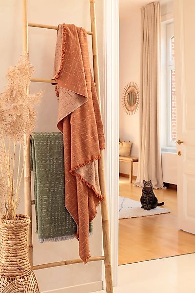 Biederlack Plaid "Nore" mit kurzer Franse günstig online kaufen